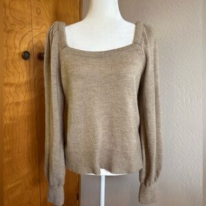 Anthropologie Beige Scoop Neck Sweater